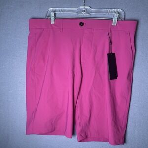 NEW Greyson Montauk Shorts Mens 36 Performance Golf Chino Sugarcane Pink 10" In